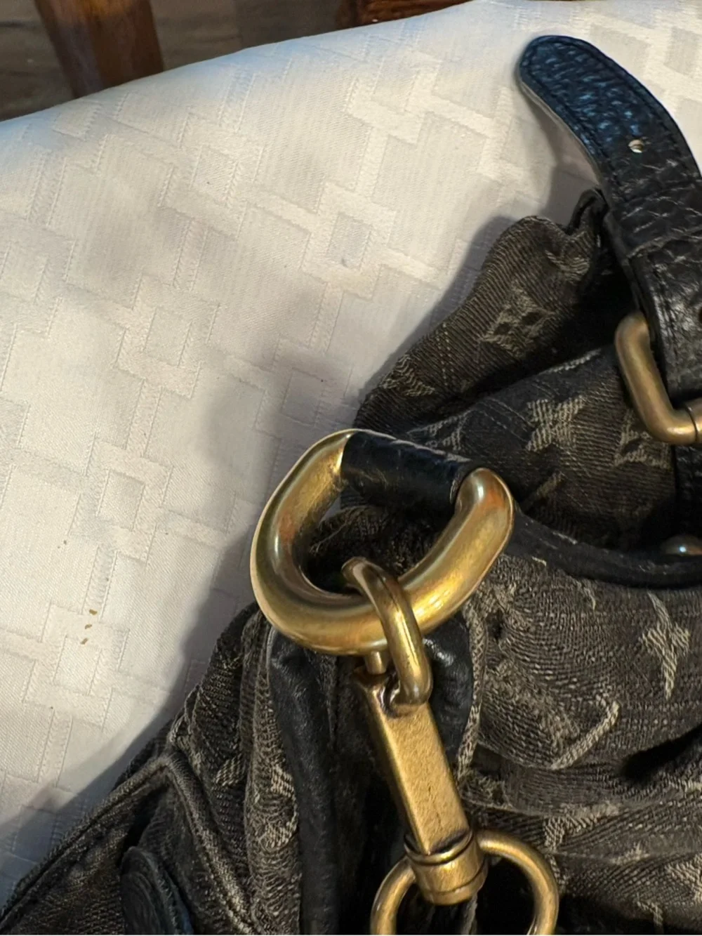 Louis Vuitton Black Neo Cabby Denim Monogram Shoulder Bag